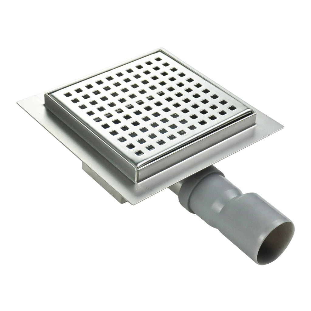 Scarico doccia quadrato in acciaio inox ultrapiatto - 4 misure Q5, argentato