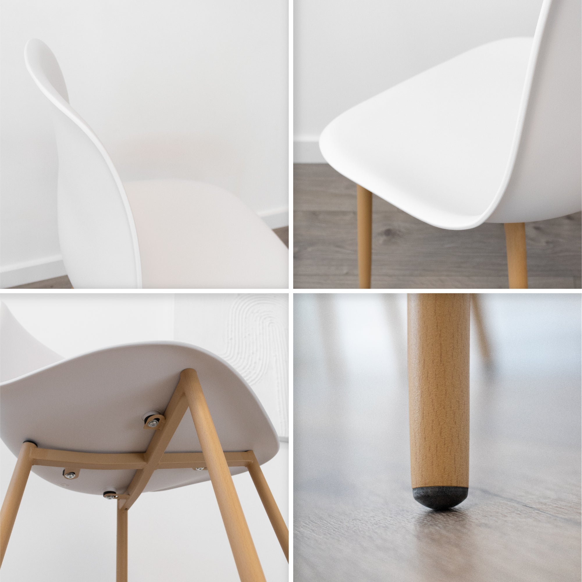 Set Tavolo e Sedie Felicia Hemans, Struttura Metallica Effetto Legno