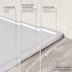 HIEMAL - Piatto doccia bianco antiscivolo, resistente e durevole - Incl. sifone e griglia inox