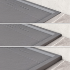 HIEMAL - Piatto doccia grigio antiscivolo, resistente e durevole - Incl. sifone e griglia inox