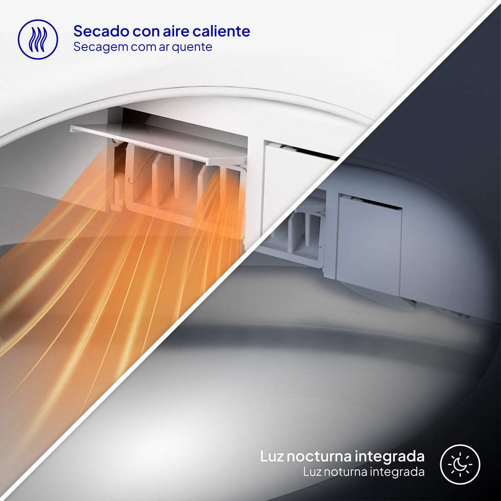 MISA | Sanita inteligente japonesa com comando, lavagem, secagem, assento aquecido e sensor de pé