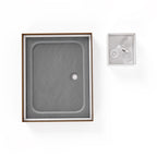SHIMMER - Piatto doccia grigio Stone acrilico, texture pietra, ultrasottile 5 cm, sifone e valvola inclusi