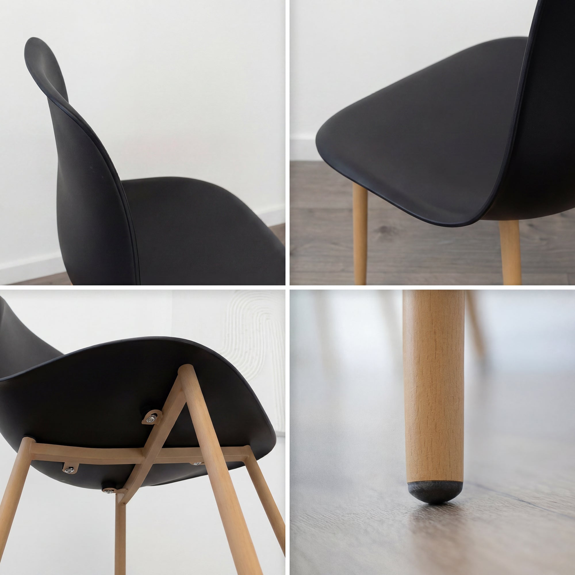 Conjunto de mesa e cadeiras Felicia Hemans, estrutura metálica efeito madeira