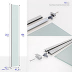 Extensión giratoria de 40 cm para mampara de ducha Walk-In | Vidrio templado 10 mm, protección contra salpicaduras