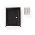 SHIMMER - Piatto doccia nero Stone acrilico, texture pietra, ultrasottile 5 cm, sifone e valvola inclusi