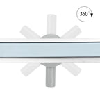 Ralo de duche plano de aço inoxidável com tampa de vidro branco B3