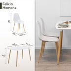 Set Tavolo e Sedie Felicia Hemans, Struttura Metallica Effetto Legno