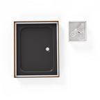 SHIMMER - Piatto doccia nero Smooth acrilico, texture liscia, ultrasottile 5 cm, sifone e valvola inclusi