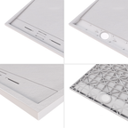 HIEMAL - Piatto doccia bianco antiscivolo, resistente e durevole - Incl. sifone e griglia inox