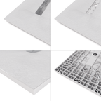 LUMIA - Piatto doccia bianco antiscivolo, resistente e durevole - Incl. sifone e griglia inox
