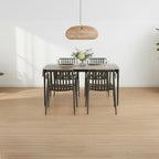 RUTH + WENDY | Conjunto de mesa 140x80 cm en cerámica sinterizada y 4 o 6 sillas de polipropileno para interior y exterior