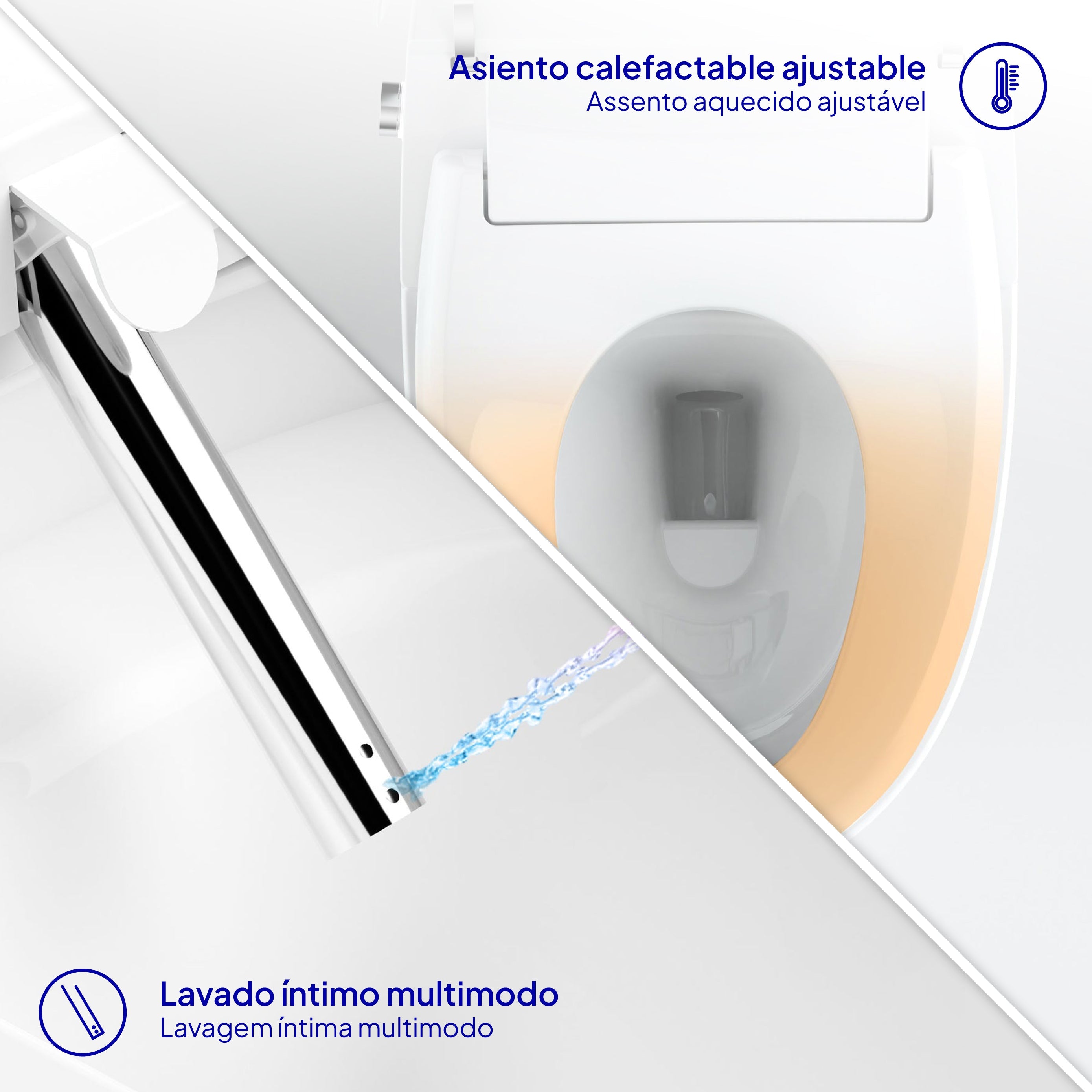 MISA | Sanita inteligente japonesa com comando, lavagem, secagem, assento aquecido e sensor de pé