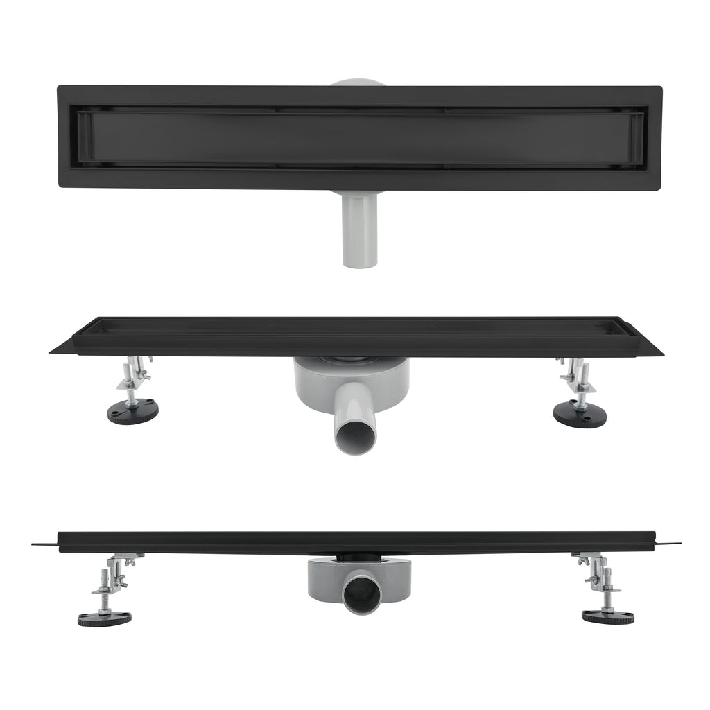 Scarico Doccia con Sifone Nero 360° e Filtro per Capelli e Anti-odori | Modello B11