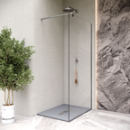 LUMIA - Piatto doccia grigio antiscivolo, resistente e durevole - Incl. sifone e griglia inox