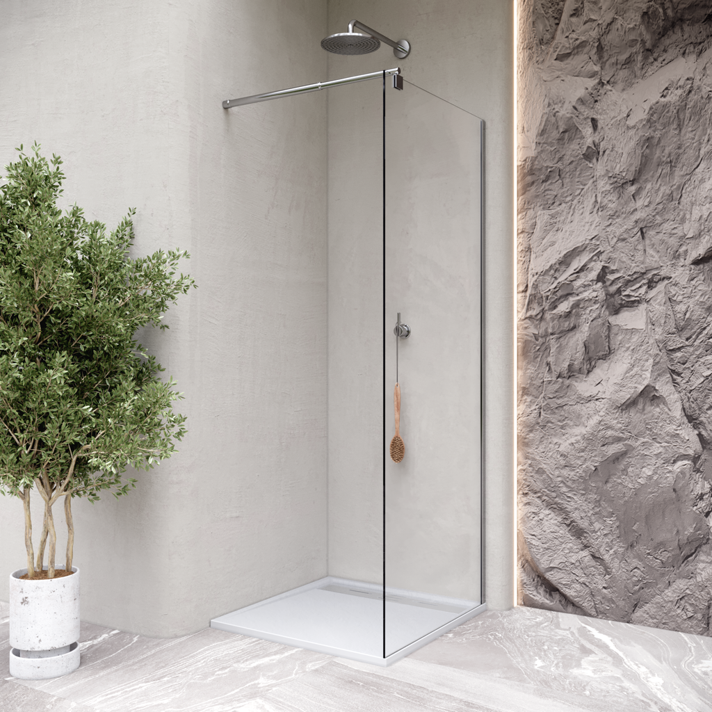HIEMAL - Piatto doccia bianco antiscivolo, resistente e durevole - Incl. sifone e griglia inox