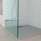 POLAR - Piatto doccia grigio antiscivolo, resistente, durevole e facile da pulire - Incl. sifone