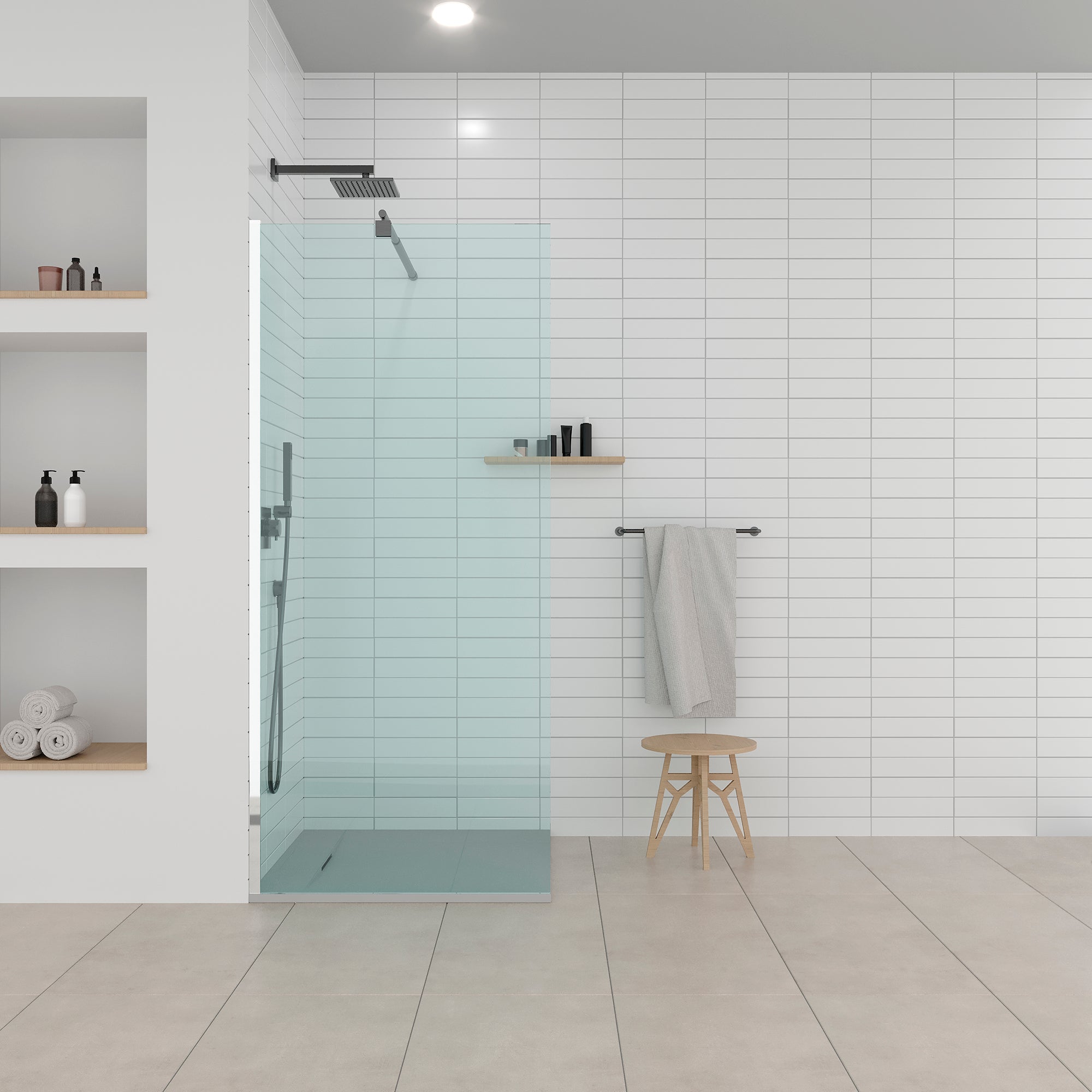 POLAR - Piatto doccia grigio antiscivolo, resistente, durevole e facile da pulire - Incl. sifone