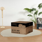 TANEDA - Conjunto de 2 mesas de centro quadradas em MDF preto com veios decorativos – 60 e 51 cm
