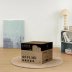 YANKA - Conjunto de 2 mesas de centro en MDF con acabado efecto madera - Ø 49 y Ø 38 cm