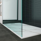 POLAR - Piatto doccia Carrara antiscivolo, resistente, durevole e facile da pulire - Incl. sifone