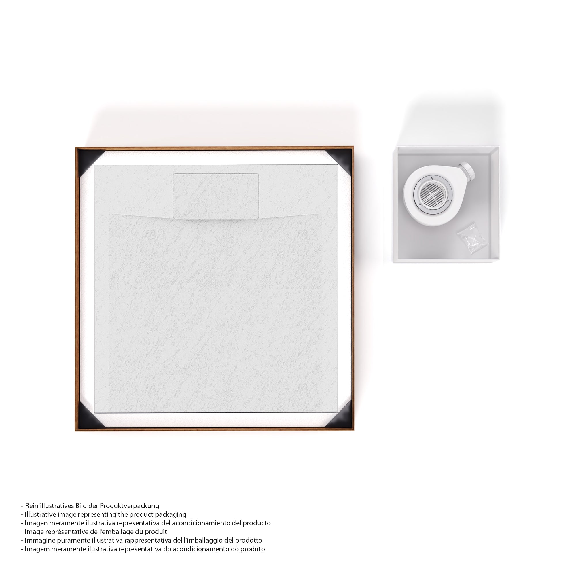 POLAR - Piatto doccia bianco antiscivolo, resistente, durevole e facile da pulire - Incl. sifone