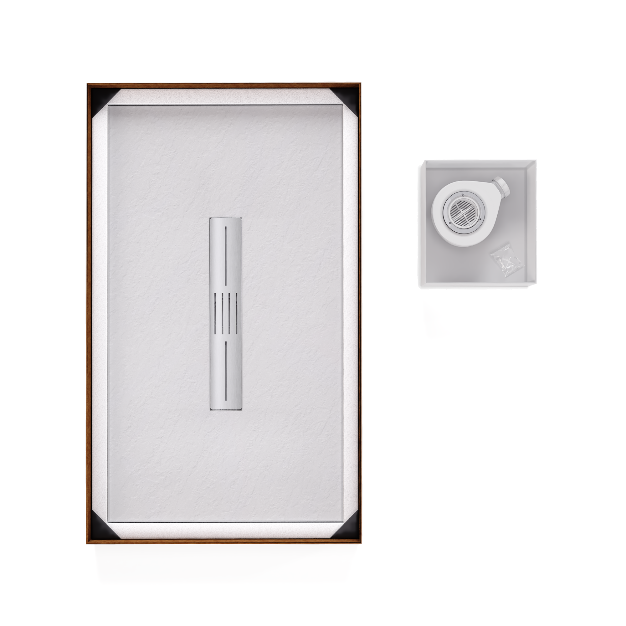 LUMIA - Piatto doccia bianco antiscivolo, resistente e durevole - Incl. sifone e griglia inox