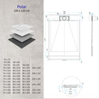 POLAR - Piatto doccia grigio antiscivolo, resistente, durevole e facile da pulire - Incl. sifone