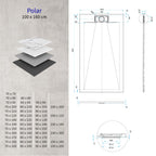 POLAR - Piatto doccia bianco antiscivolo, resistente, durevole e facile da pulire - Incl. sifone