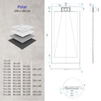 POLAR - Piatto doccia grigio antiscivolo, resistente, durevole e facile da pulire - Incl. sifone