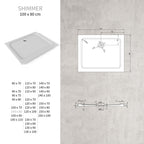 SHIMMER - Plato de ducha blanco Smooth acrílico, textura lisa, extraplano 5 cm, sifón y válvula incluidos