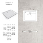 SHIMMER - Piatto doccia bianco Stone acrilico, texture pietra, ultrasottile 5 cm, sifone e valvola inclusi