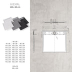 HIEMAL - Piatto doccia bianco antiscivolo, resistente e durevole - Incl. sifone e griglia inox