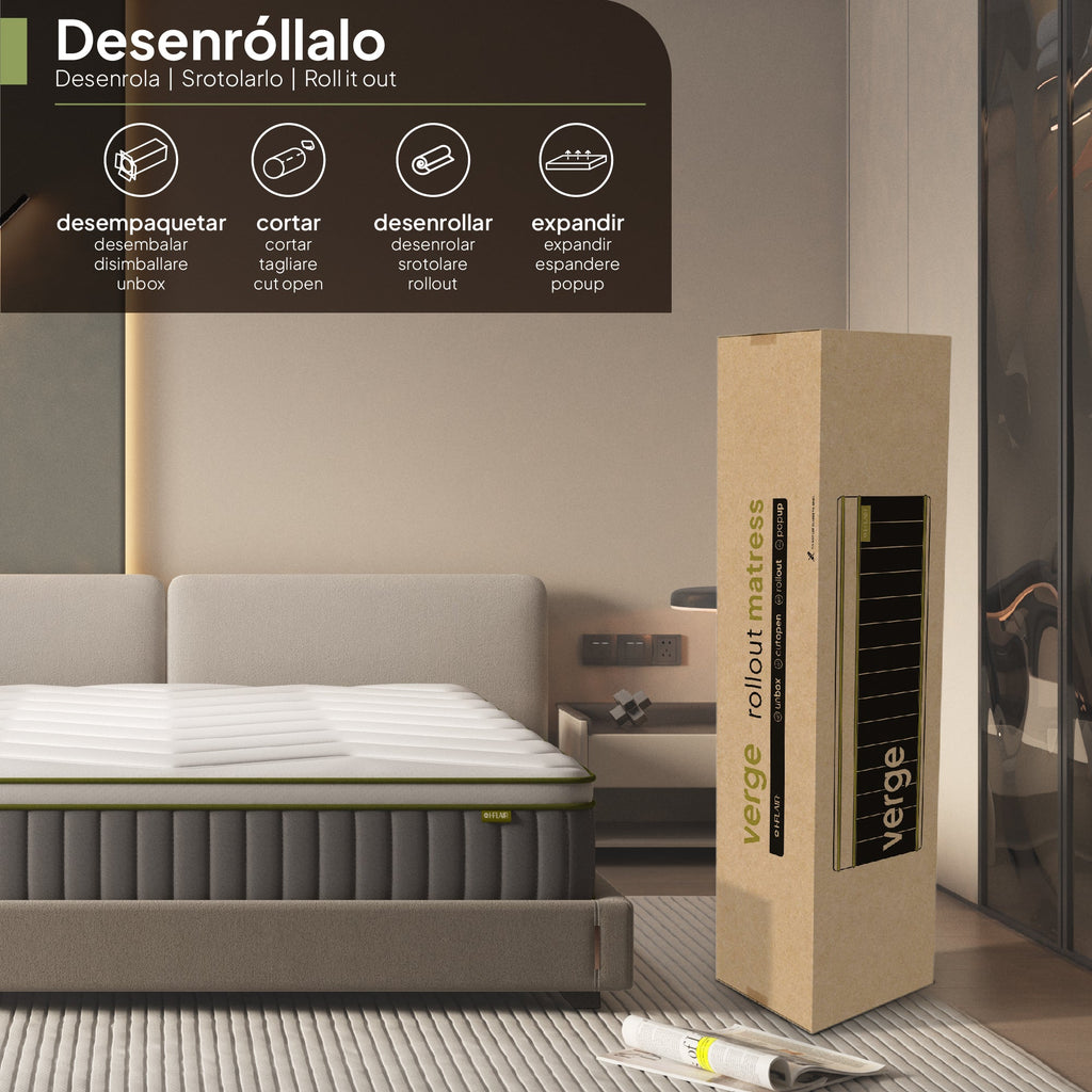 VERGE - Materasso ibrido con molle insacchettate e fibra Tencel