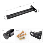 Pata Metálica de Apoyo en T (Negro), 30 cm, Regulable, para Muebles, Somieres y Camas