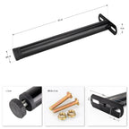 Pata Metálica de Apoyo en T (Negro), 35 cm, Regulable, para Muebles, Somieres y Camas