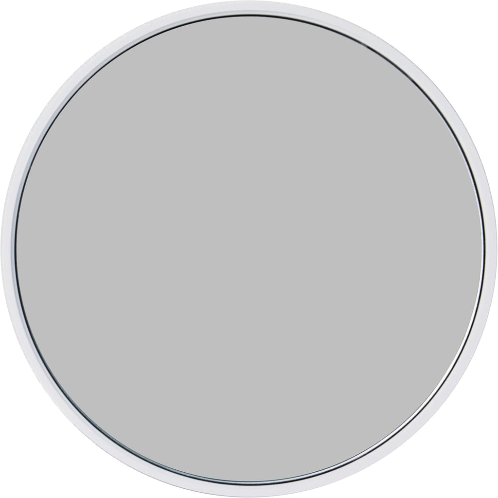 Specchio da trucco con ingrandimento 5X e 10X, specchio portatile rotondo 9x9 cm, senza luce, con 2 ventose, bianco