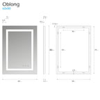 OBLONG - Specchio da bagno rettangolare con illuminazione LED