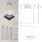 POLAR - Piatto doccia nero antiscivolo, resistente, durevole e facile da pulire - Incl. sifone