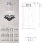 POLAR - Piatto doccia bianco antiscivolo, resistente, durevole e facile da pulire - Incl. sifone