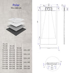 POLAR - Piatto doccia bianco antiscivolo, resistente, durevole e facile da pulire - Incl. sifone