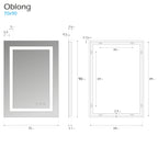 OBLONG - Specchio da bagno rettangolare con illuminazione LED
