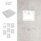 SHIMMER - Plato de ducha blanco Smooth acrílico, textura lisa, extraplano 5 cm, sifón y válvula incluidos