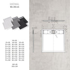 HIEMAL - Piatto doccia bianco antiscivolo, resistente e durevole - Incl. sifone e griglia inox
