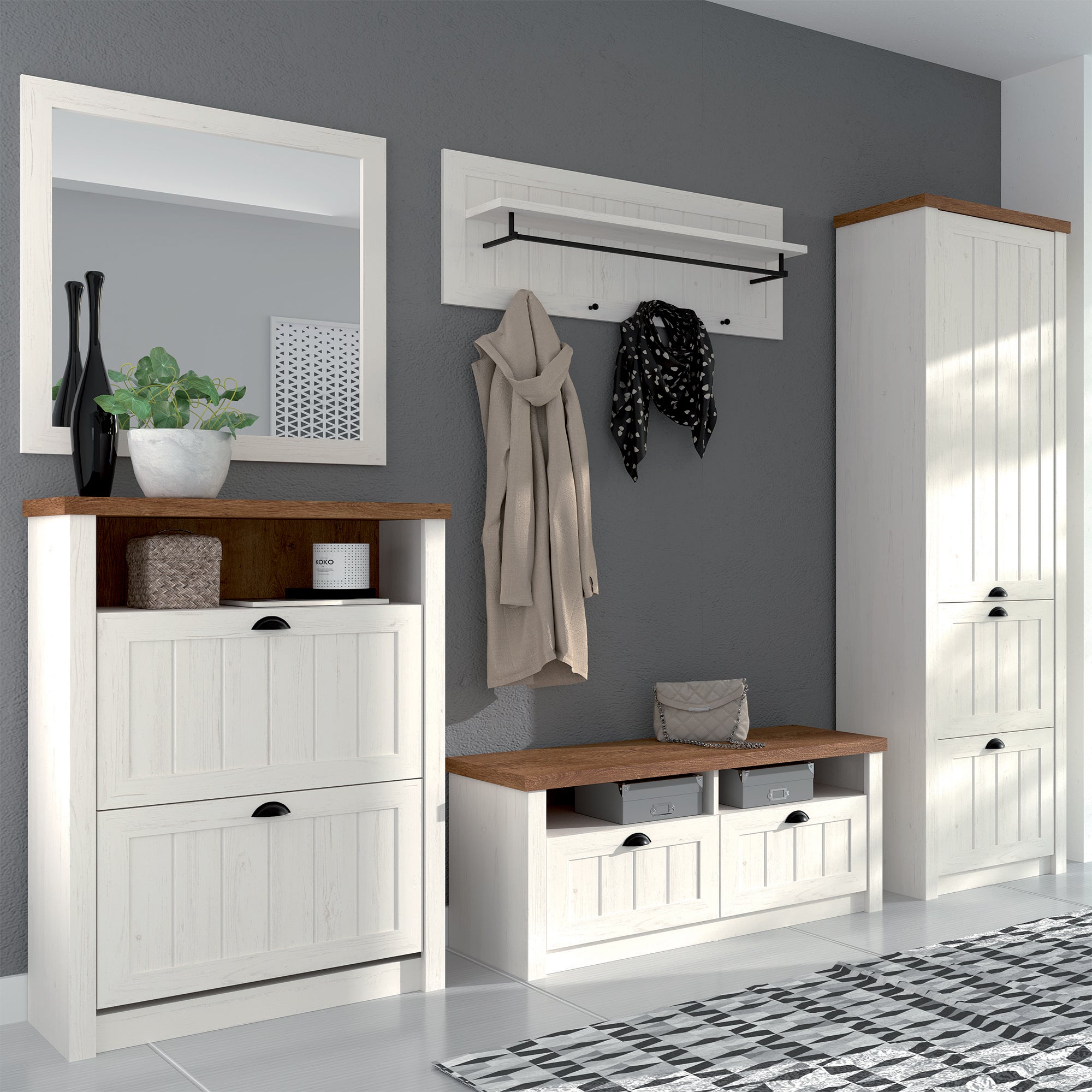 ROCHELLE - Recibidor en Blanco | Conjunto