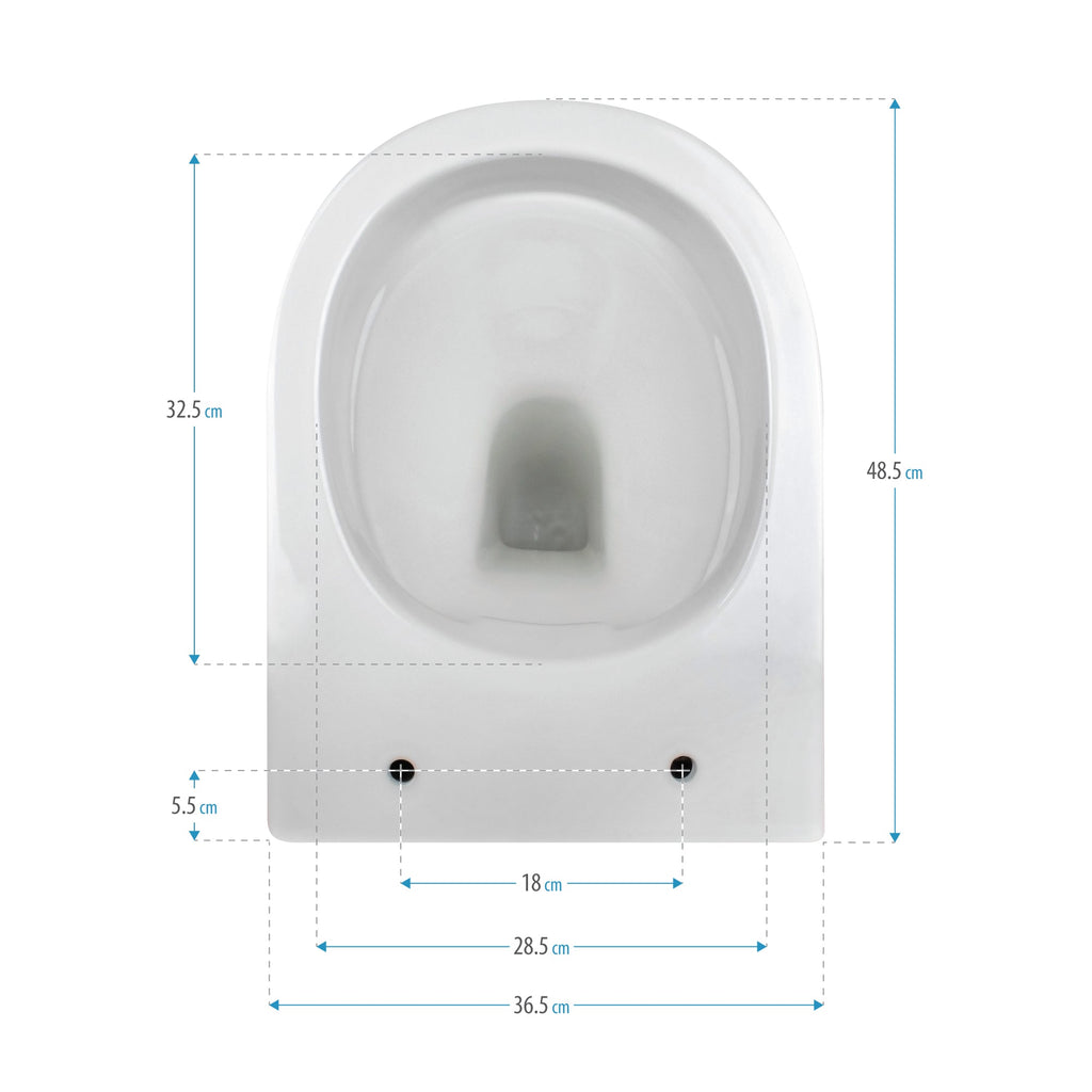 ADIGE - WC sospeso senza brida interna - sedile soft-close incluso