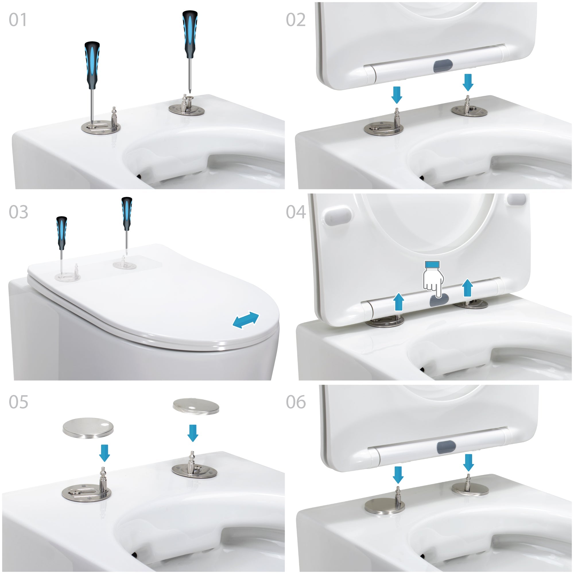 ADIGE - WC sospeso senza brida interna - sedile soft-close incluso