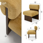 Leah – Cadeirão Acolchoado com Espuma de Alta Densidade 40 kg/m³, Estrutura em Madeira de Bétula, Design Escandinavo, 60x60x75 cm