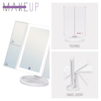 MAKEUP - Specchio da trucco con striscia di luce LED e ingrandimento