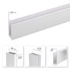Perfil de pared de aluminio para panel de ducha Walk-In 8 o 10 mm