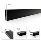 Perfil de pared de aluminio negro para panel de ducha Walk-In 8 o 10 mm